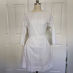 Linen shift dress with underslip